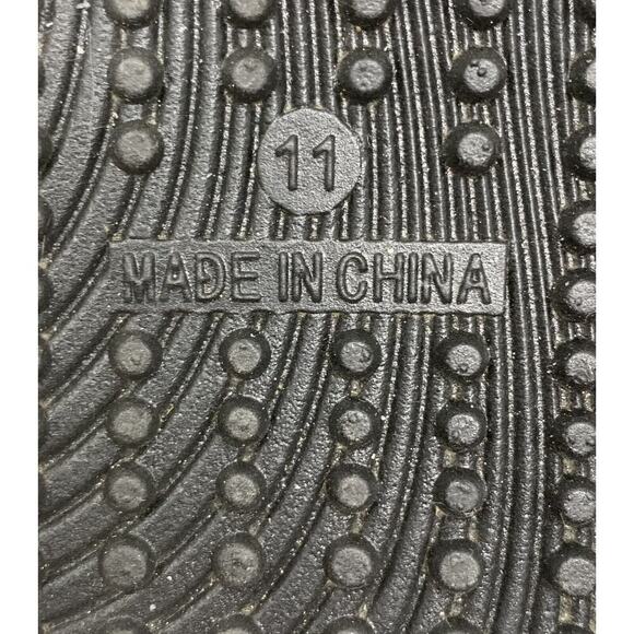 Chaps Women's Sz 11 Cushion Comfort Slide Sandals Black PVC Pool Beach - Picture 6 of 6